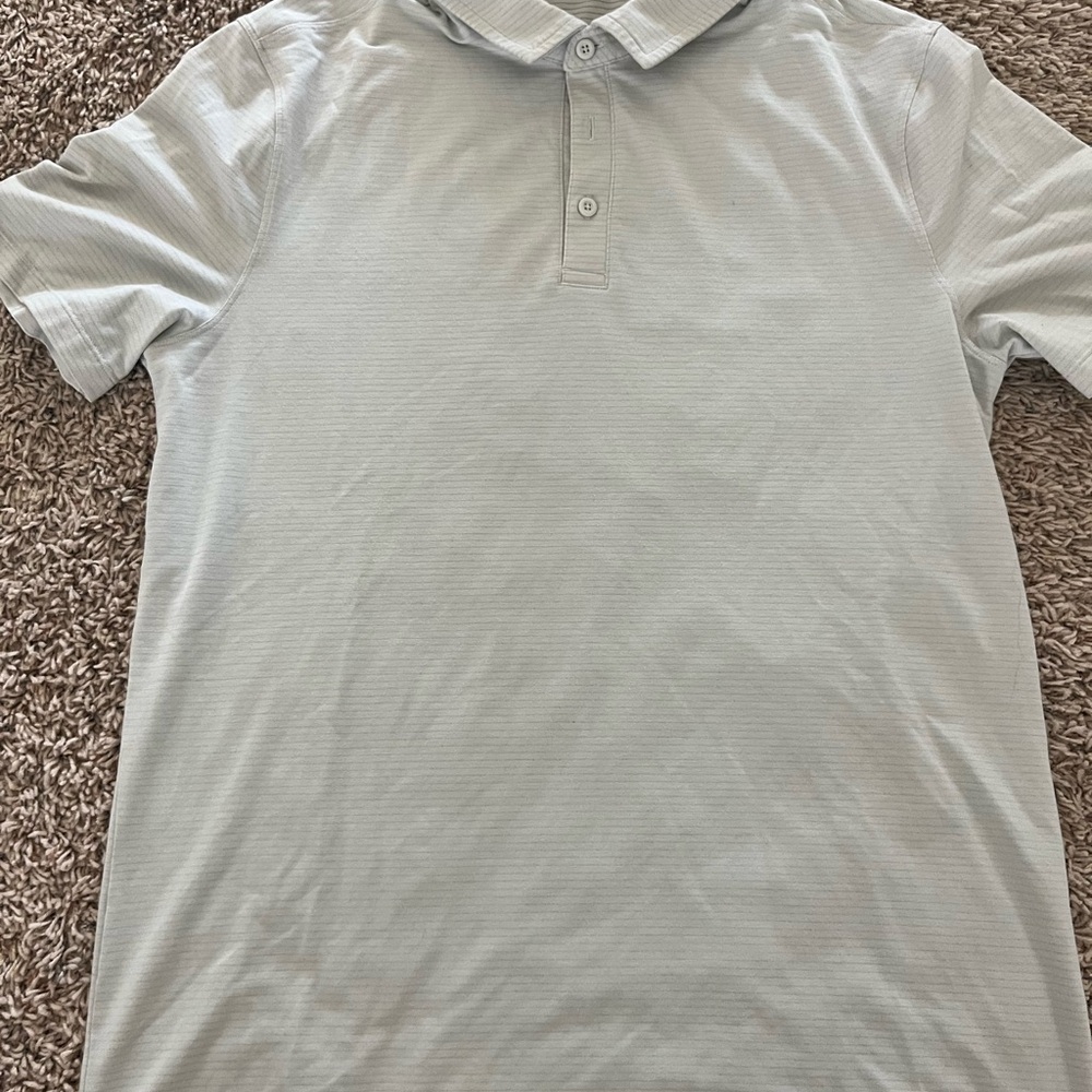 Lululemon Men's Light Gray Polo Shirt